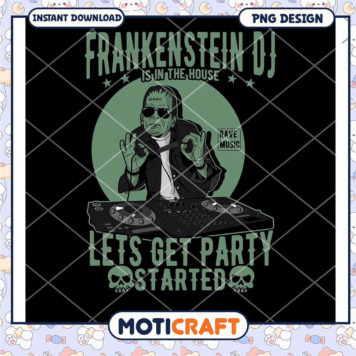 Frankenstein DJ PNG Lets Get Party Started Frankenstein DJ PNG Lets Get Party Started