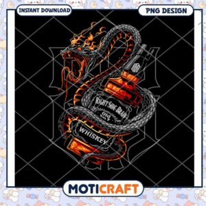 Fiery Snake Whiskey PNG Design