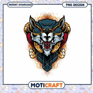 Fierce Wolf PNG Design Instant Download