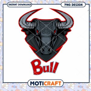 Fierce Bull Head PNG Mascot Logo
