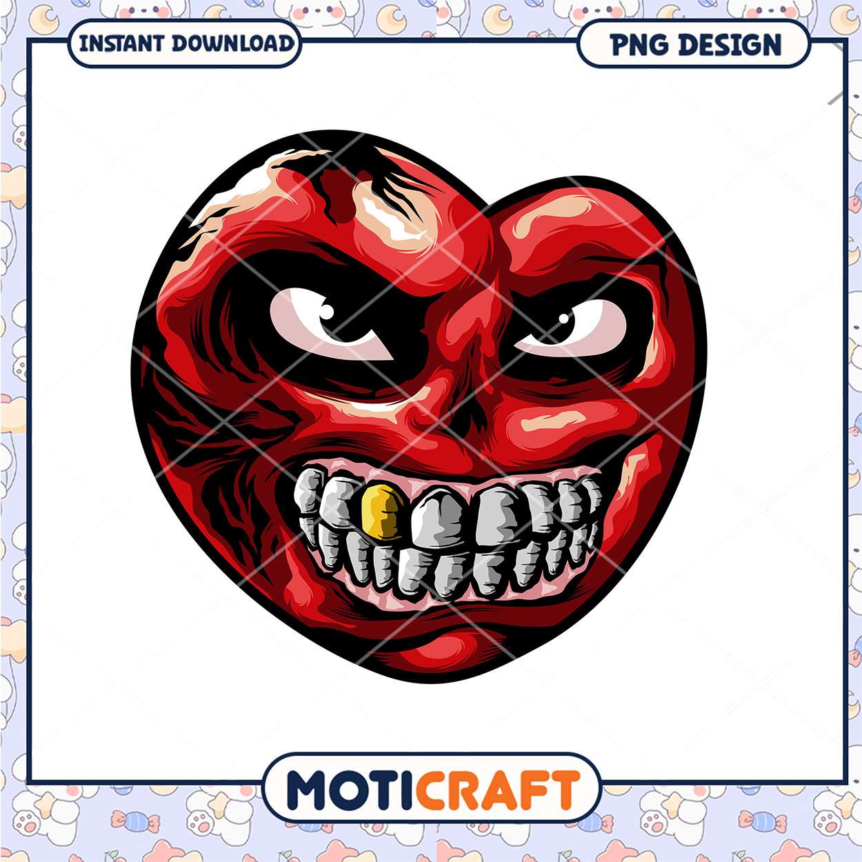 Evil Heart PNG Design, Instant Download Evil Heart PNG Design, Instant Download