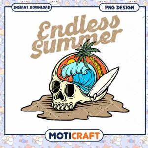 Endless Summer Skull PNG Design