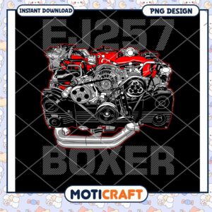 EJ257 Boxer Engine PNG Design
