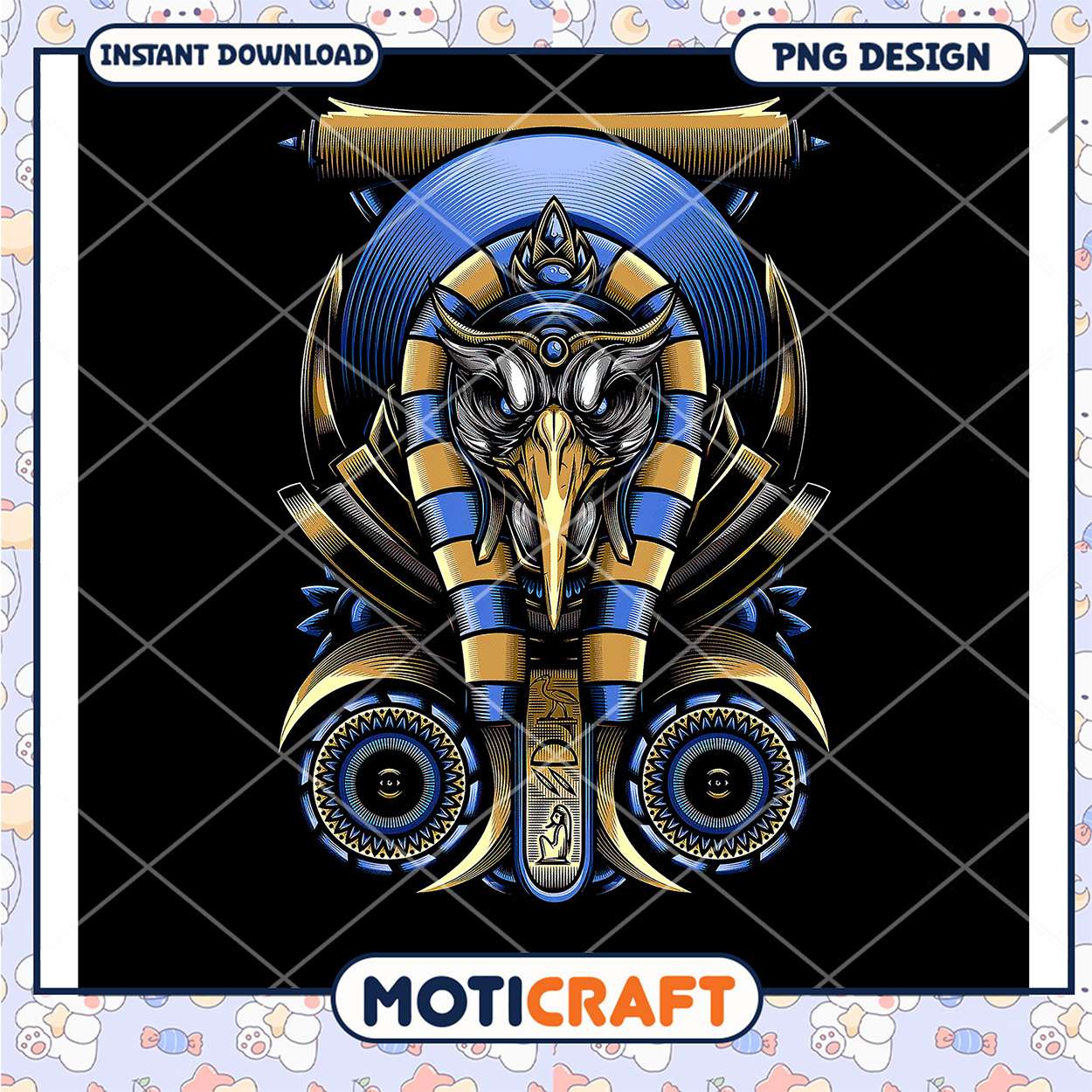 Egyptian Owl God PNG Design Egyptian Owl God PNG Design