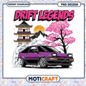 Drift Legends PNG Design Download