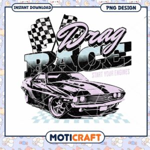 Drag Race Muscle Car PNG Design