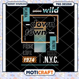 Downtown Wild Youth PNG Design 1974