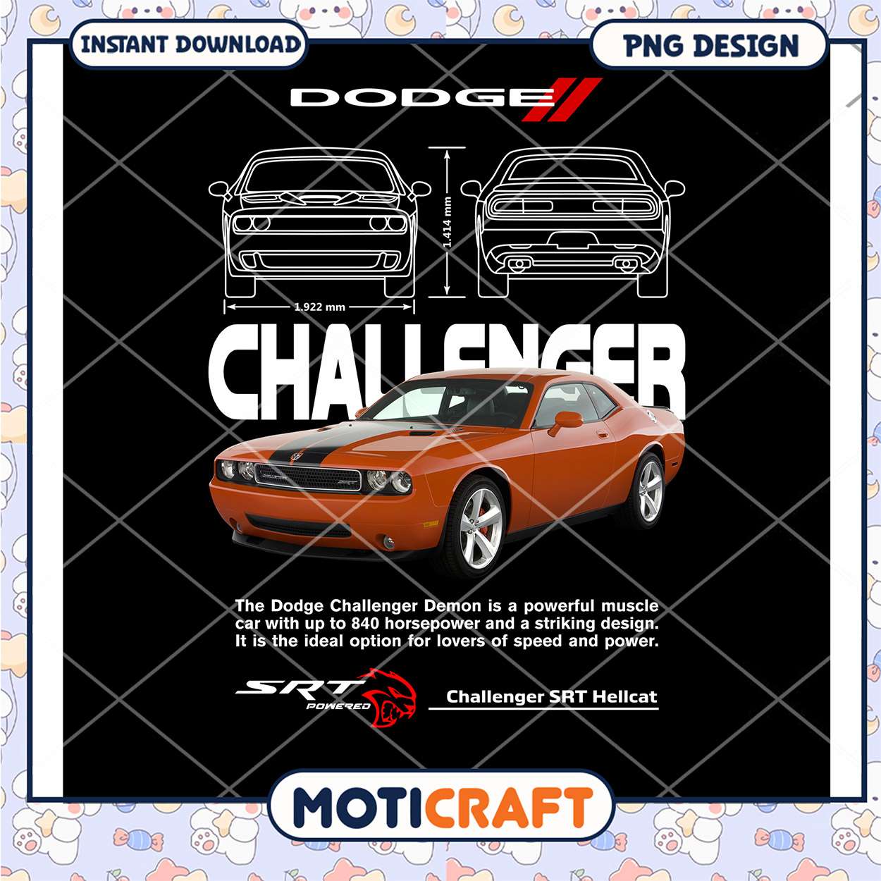 Dodge Challenger SRT Hellcat PNG Design Dodge Challenger SRT Hellcat PNG Design