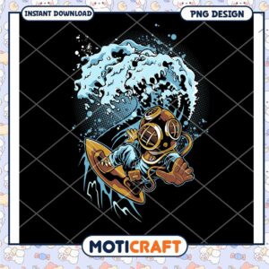 Diver Surfing PNG Design