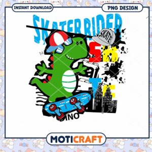 Dinosaur Skater PNG Design