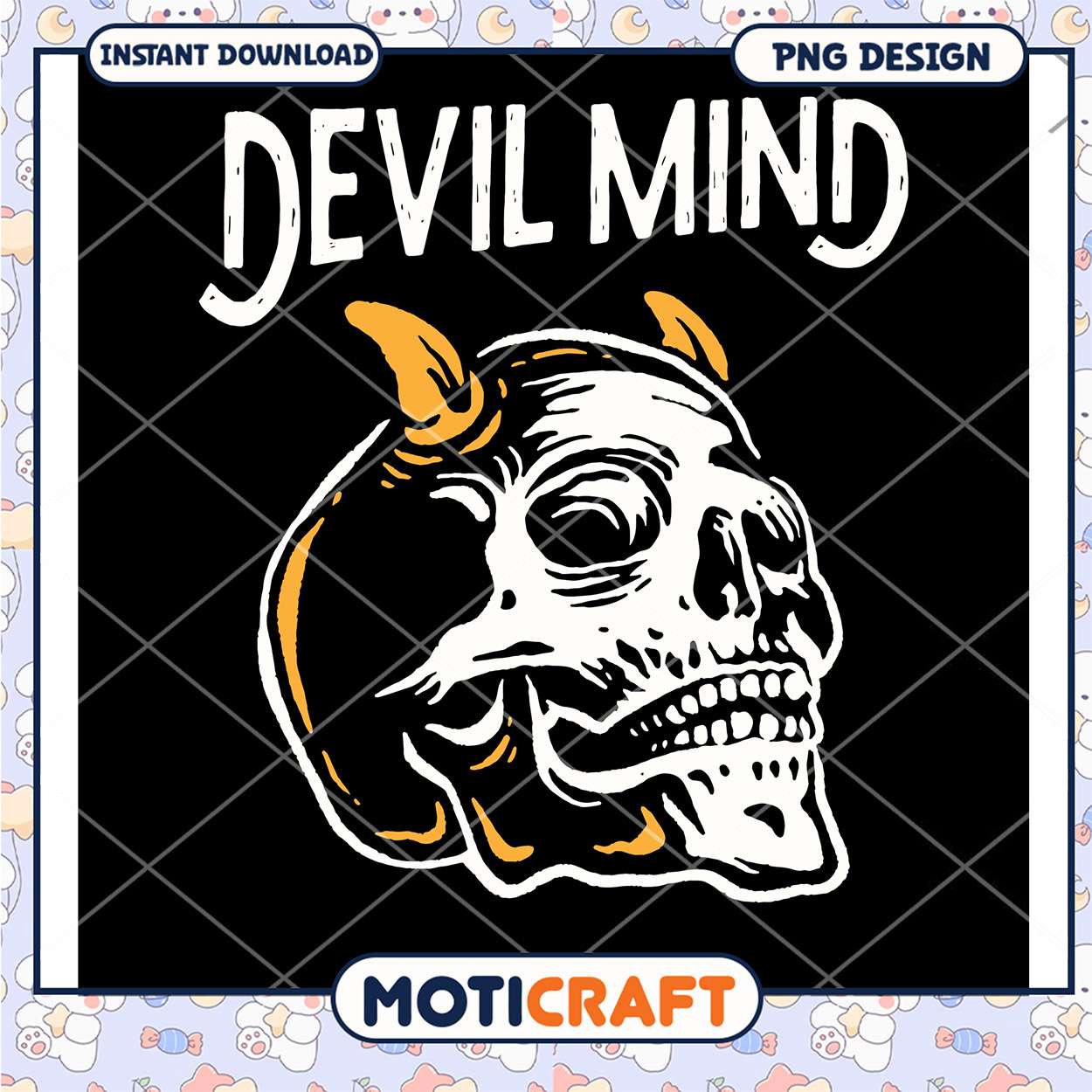 Devil Mind Skull PNG Design Devil Mind Skull PNG Design