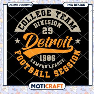 Detroit College Football Team PNG 1986