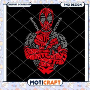 Deadpool Word Art PNG Design Instant Download