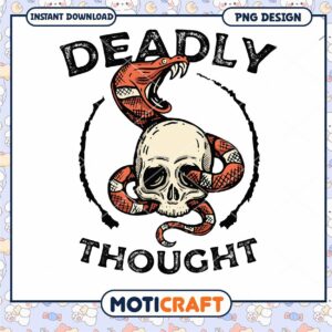 Deadly Thought Skull Snake PNG Design