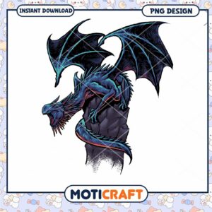 Dark Dragon PNG Design Instant Download