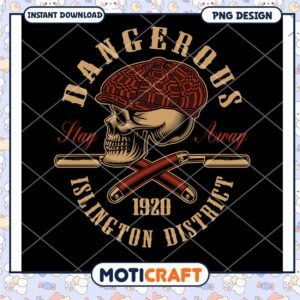 Dangerous Skull Barber PNG Design