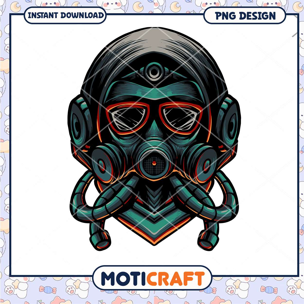Cyberpunk Gas Mask PNG Design Cyberpunk Gas Mask PNG Design