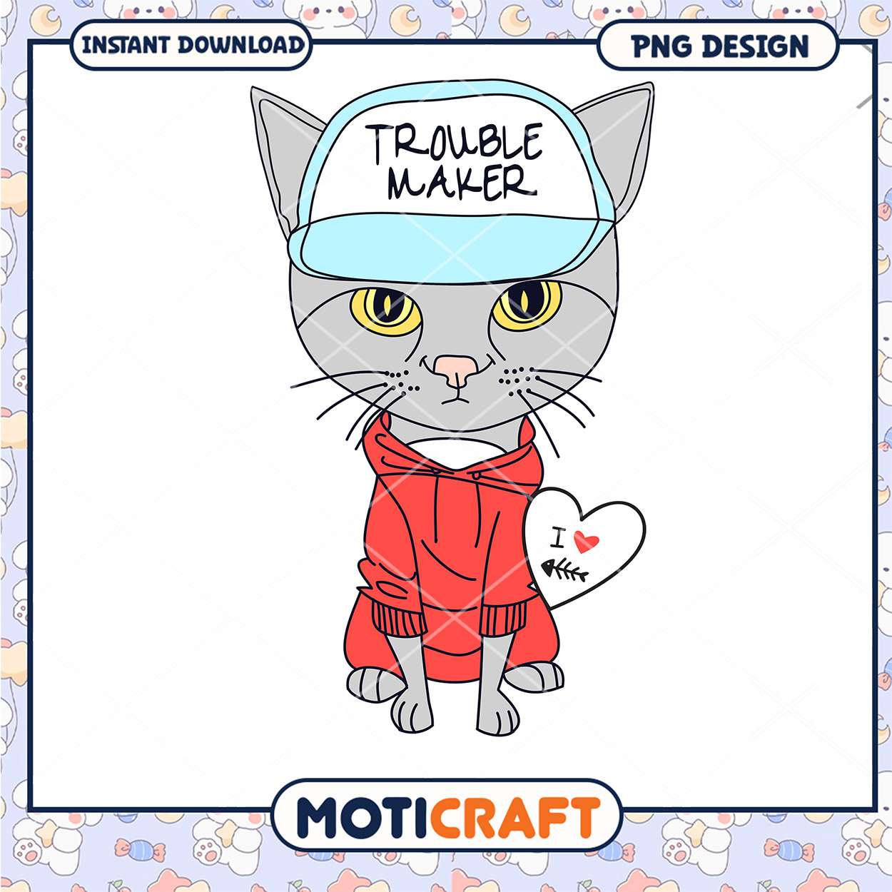 Cute Troublemaker Cat PNG Design Cute Troublemaker Cat PNG Design