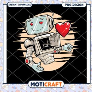Cute Robot Love PNG Design