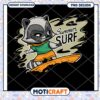 Cute Raccoon Summer Surf PNG 2 Cute Raccoon Summer Surf PNG