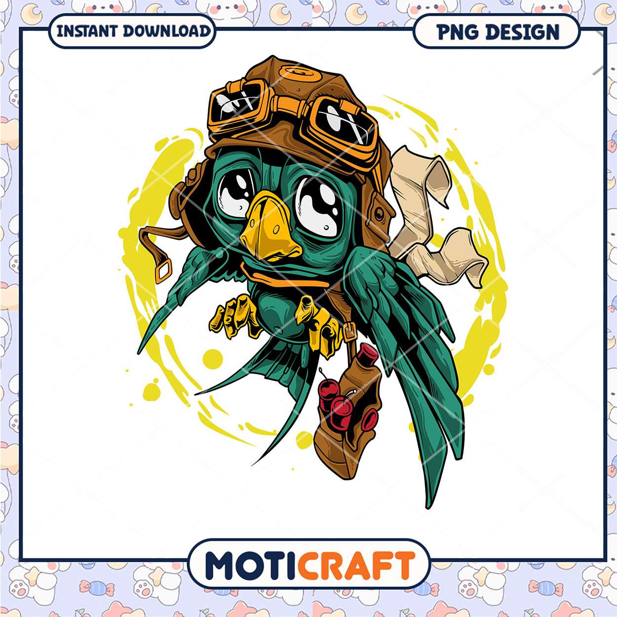 Cute Pilot Bird PNG Design Cute Pilot Bird PNG Design