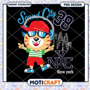 Cute NYC Tiger PNG Design