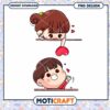 Cute Couple PNG Design Instant Download