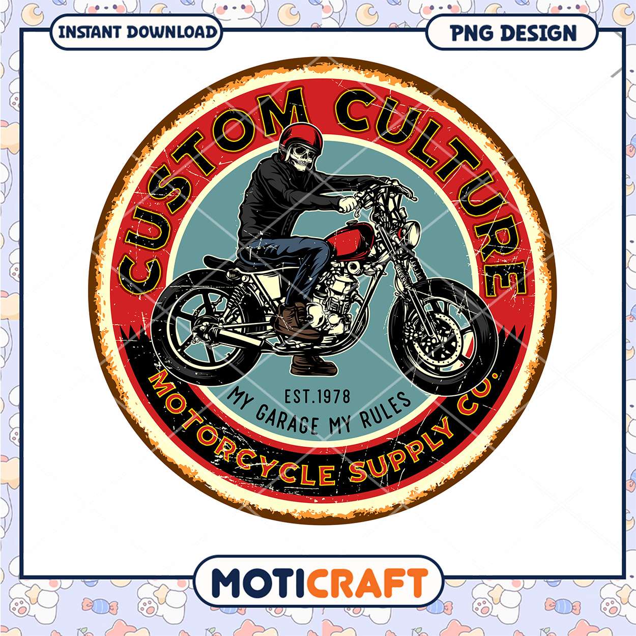 Custom Culture Motorcycle PNG Design Custom Culture Motorcycle PNG Design