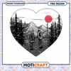 Couple Hiking Heart PNG Design 2 Couple Hiking Heart PNG Design