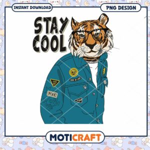 Cool Tiger PNG Design Instant Download