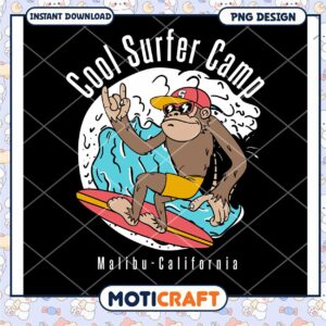 Cool Surfer Monkey PNG Design