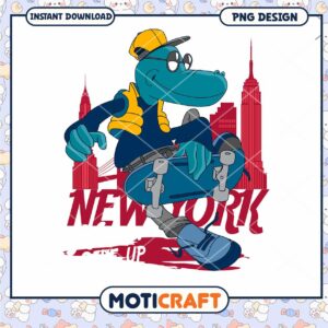 Cool Alligator Skateboarding NYC PNG