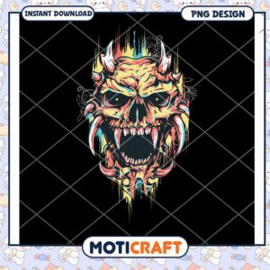 Colorful Devil Skull PNG Design