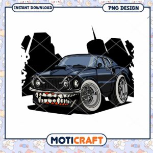 Classic Muscle Car PNG Design Instant Download