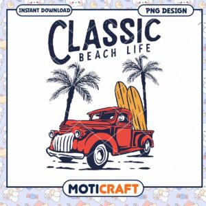 Classic Beach Life Truck PNG