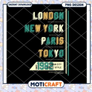 City Typography PNG Design Instant Download
