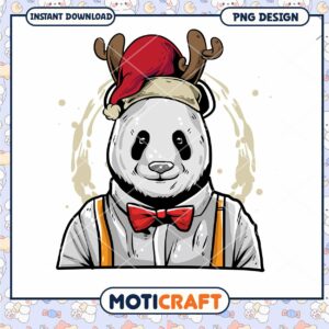 Christmas Panda PNG Design Download