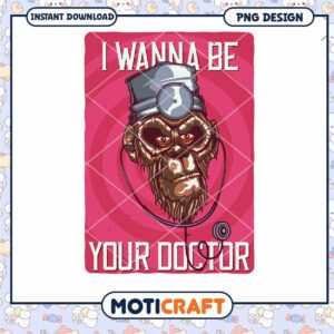 Chimp Doctor PNG Sublimation Design