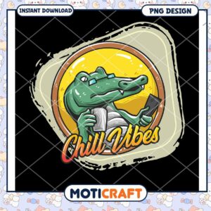 Chill Vibes Crocodile PNG Design