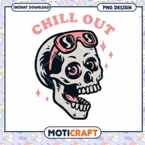 Chill Skull PNG Design Download