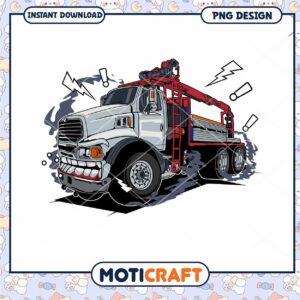 Cartoon Truck PNG Design Instant Download