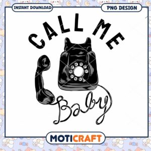 Call Me Baby Retro Phone PNG