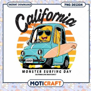 California Surfing Monster PNG