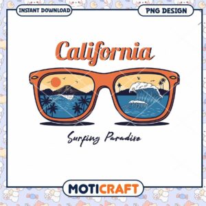 California Surfing Paradise PNG Design