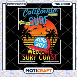 California Surf Coast PNG Design