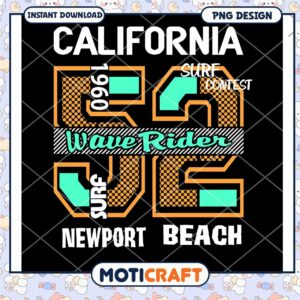 California Surf 1960s PNG Design