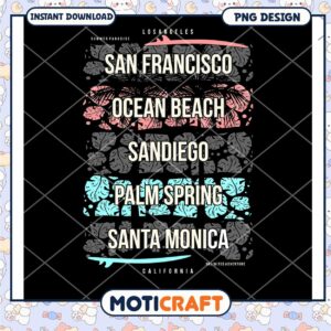 California Beaches PNG Design