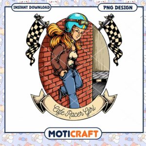 Cafe Racer Girl PNG Design