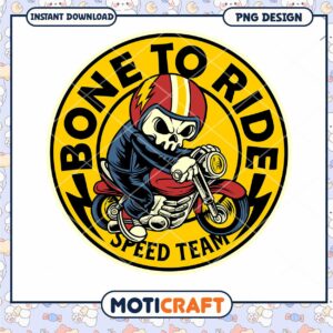 Bone to Ride Skull Motorcycle PNG