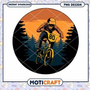 BMX Rider Sunset PNG Design